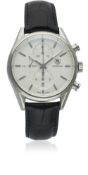 A GENTLEMAN'S STAINLESS STEEL TAG HEUER CARRERA CALIBRE 1887 AUTOMATIC CHRONOGRAPH WRIST WATCH CIRCA