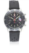 A GENTLEMAN'S STAINLESS STEEL PONTIAC JUMPING CHRONOGRAPH WRIST WATCH CIRCA 1970s Movement: 17J,