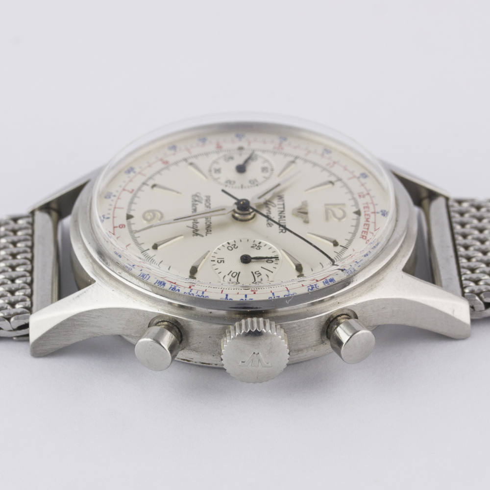 A GENTLEMAN'S STAINLESS STEEL WITTNAUER PROFESSIONAL CHRONOGRAPH BRACELET WATCH CIRCA 1960s, REF. - Image 10 of 11