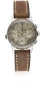 A RARE GENTLEMAN'S STAINLESS STEEL ABERCROMBIE & FITCH AUTO-GRAPH WRIST WATCH CIRCA 1950s, WITH