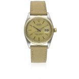 A GENTLEMAN'S STEEL & GOLD ROLEX OYSTER PERPETUAL DATEJUST WRIST WATCH CIRCA 1968, REF. 1601 WITH