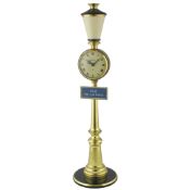 A GILT METAL & BLACK LACQUERED 8 DAY JAEGER RUE DE LA PAIX STREET LAMP DESK CLOCK CIRCA 1960s