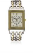 A GENTLEMAN'S SIZE STEEL & GOLD JAEGER LECOULTRE REVERSO BRACELET WATCH CIRCA 1990s, REF. 250.5.11