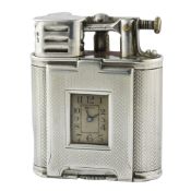 A RARE SOLID SILVER DUNHILL UNIQUE B SPORTS WATCH LIGHTER  CIRCA 1927, LARGER MODEL MADE BY