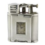 A RARE SOLID SILVER DUNHILL UNIQUE B SPORTS WATCH LIGHTER  CIRCA 1927, LARGER MODEL MADE BY