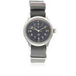 A RARE GENTLEMAN'S STAINLESS STEEL BRITISH MILITARY IWC MARK 11 RAF PILOTS WRIST WATCH DATED 1950