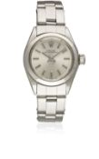 A LADIES STAINLESS STEEL ROLEX OYSTER PERPETUAL BRACELET WATCH CIRCA 1972, REF. 6618 / 6623 WITH