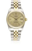 A MID SIZE STEEL & GOLD ROLEX OYSTER PERPETUAL DATEJUST BRACELET WATCH CIRCA 1984, REF. 68273