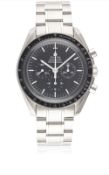 A GENTLEMAN'S STAINLESS STEEL OMEGA SPEEDMASTER PROFESSIONAL CHRONOGRAPH BRACELET WATCH CIRCA