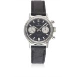 A GENTLEMAN'S STAINLESS STEEL CROTON CHRONOGRAPH WRIST WATCH CIRCA 1960s, WITH "REVERSE PANDA"