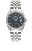 A GENTLEMAN'S STAINLESS STEEL ROLEX OYSTER PERPETUAL DATEJUST BRACELET WATCH CIRCA 1979, REF.