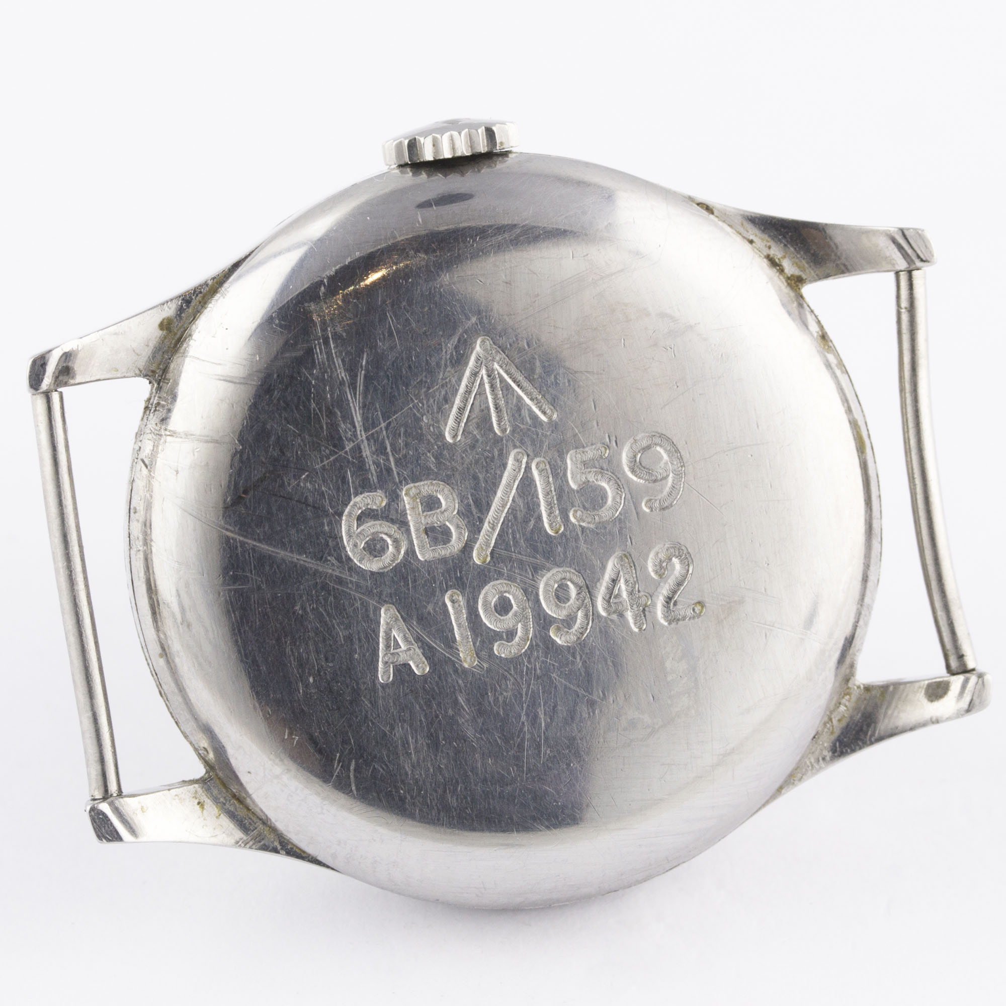 A GENTLEMAN'S STAINLESS STEEL BRITISH MILITARY OMEGA RAF PILOTS WRIST WATCH CIRCA 1940 Movement: - Image 6 of 10