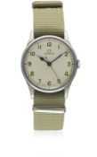 A GENTLEMAN'S STAINLESS STEEL BRITISH MILITARY OMEGA RAF PILOTS WRIST WATCH CIRCA 1940 Movement: