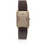 A GENTLEMAN'S 18K SOLID PINK GOLD VACHERON & CONSTANTIN WRIST WATCH CIRCA 1950 Movement: 17J, manual