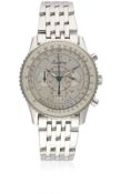 A GENTLEMAN'S STAINLESS STEEL BREITLING NAVITIMER MONTBRILLANT AUTOMATIC CHRONOGRAPH BRACELET