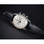 A RARE GENTLEMAN'S STAINLESS STEEL HEUER CARRERA 45 DECIMAL CHRONOGRAPH WRIST WATCH CIRCA 1960s,