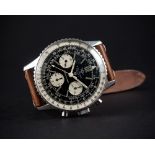 A RARE GENTLEMAN'S STAINLESS STEEL BREITLING LIP NAVITIMER CHRONOGRAPH WRIST WATCH CIRCA 1966,