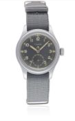 A GENTLEMAN'S STAINLESS STEEL BRITISH MILITARY TIMOR W.W.W. WRIST WATCH CIRCA 1940s, PART OF THE "