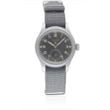 A GENTLEMAN'S STAINLESS STEEL BRITISH MILITARY TIMOR W.W.W. WRIST WATCH CIRCA 1940s, PART OF THE "