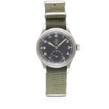 A GENTLEMAN'S STAINLESS STEEL BRITISH MILITARY OMEGA W.W.W. WRIST WATCH CIRCA 1940s, PART OF THE "