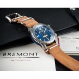 A RARE GENTLEMAN'S STAINLESS STEEL BREMONT U2 ROYAL NAVY FLEET AIR ARM AUTOMATIC CHRONOMETER WRIST