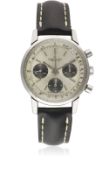 A GENTLEMAN'S STAINLESS STEEL BREITLING "LONG PLAYING" CHRONOGRAPH WRIST WATCH CIRCA 1973, REF.