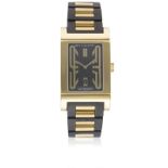 A GENTLEMAN'S 18K SOLID GOLD BVLGARI RETTANGOLO AUTOMATIC BRACELET WATCH CIRCA 2000s, REF. RT 45