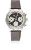 A GENTLEMAN'S STAINLESS STEEL HEUER TRIPLE CALENDAR CHRONOGRAPH WRIST WATCH CIRCA 1960s, REF. 2547NS