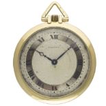 A 18K SOLID GOLD CARTIER POCKET WATCH CIRCA 1932, WITH GUILLOCHE DIAL & LONDON IMPORT HALLMARKS