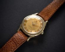 A RARE GENTLEMAN'S 18K SOLID GOLD OMEGA CONSTELLATION CHRONOMETER WRIST WATCH CIRCA 1956, REF.