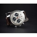 A RARE GENTLEMAN'S STAINLESS STEEL BREITLING TOP TIME CHRONOGRAPH WRIST WATCH CIRCA 1969, REF. 810