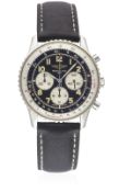 A GENTLEMAN'S STAINLESS STEEL BREITLING NAVITIMER 92 AUTOMATIC CHRONOGRAPH WRIST WATCH DATED 1997,