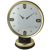 A RARE GILT METAL & BLACK LACQUERED SMITHS MYSTERY CLOCK CIRCA 1950s, WITH JAEGER BREVETE PATENTS