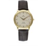 A GENTLEMAN'S 18K SOLID GOLD OMEGA DE VILLE AUTOMATIC CHRONOMETER WRIST WATCH DATED 2005, REF.