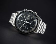 A VERY RARE GENTLEMAN'S STAINLESS STEEL OMEGA SPEEDMASTER 