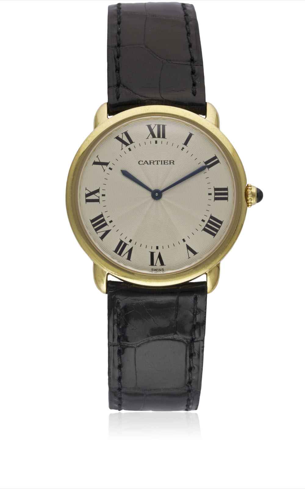 A GENTLEMAN'S 18K SOLID GOLD CARTIER RONDE LOUIS MECANIQUE WRIST WATCH CIRCA 2000, REF. 0900 1