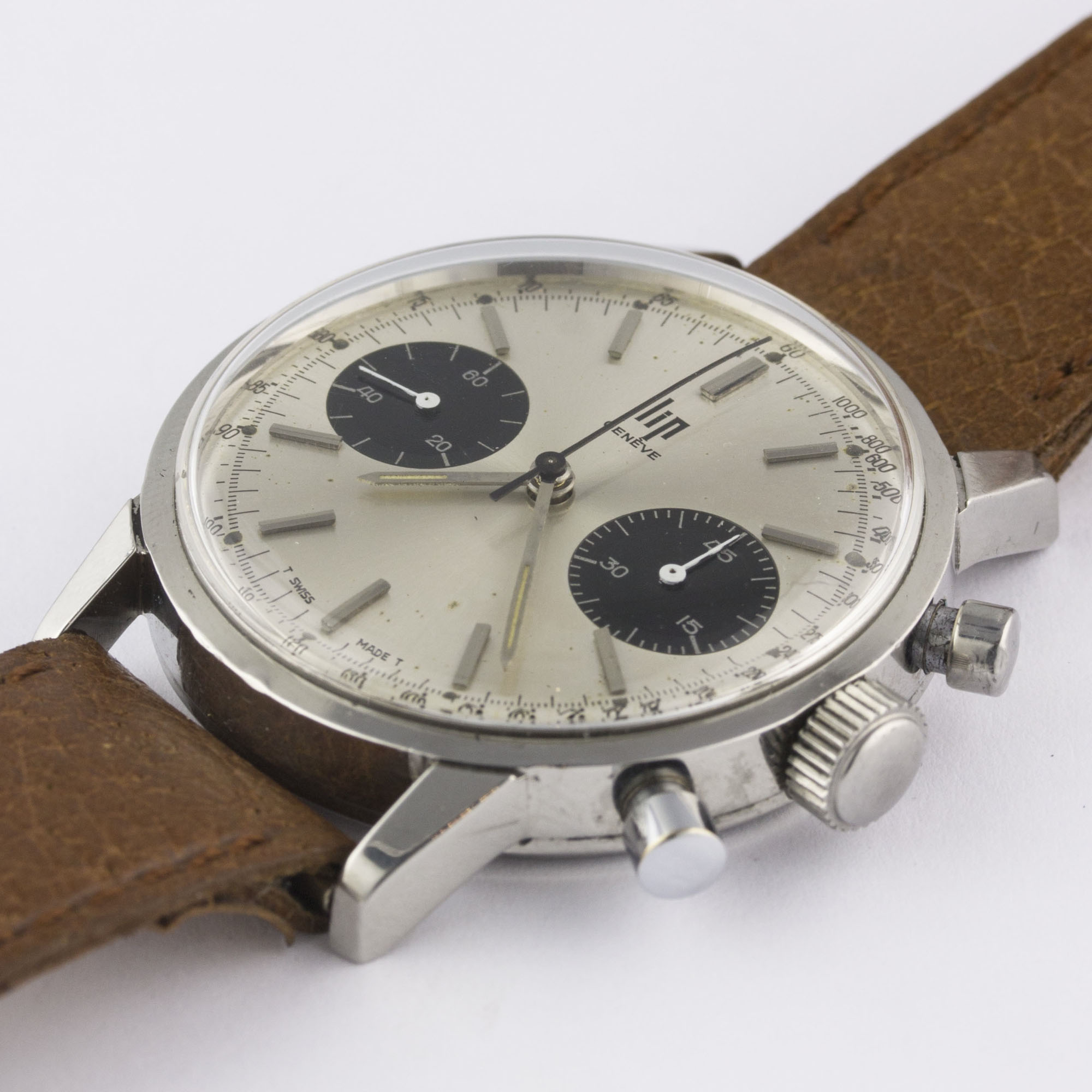 A RARE GENTLEMAN'S STAINLESS STEEL LIP "TOP TIME" CHRONOGRAPH WRIST WATCH CIRCA 1960s, WITH " - Image 3 of 8