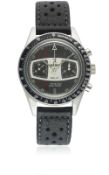 A RARE GENTLEMAN'S STAINLESS STEEL LEJOUR RALLY "ANDRETTI" CHRONOGRAPH WRIST WATCH CIRCA 1969