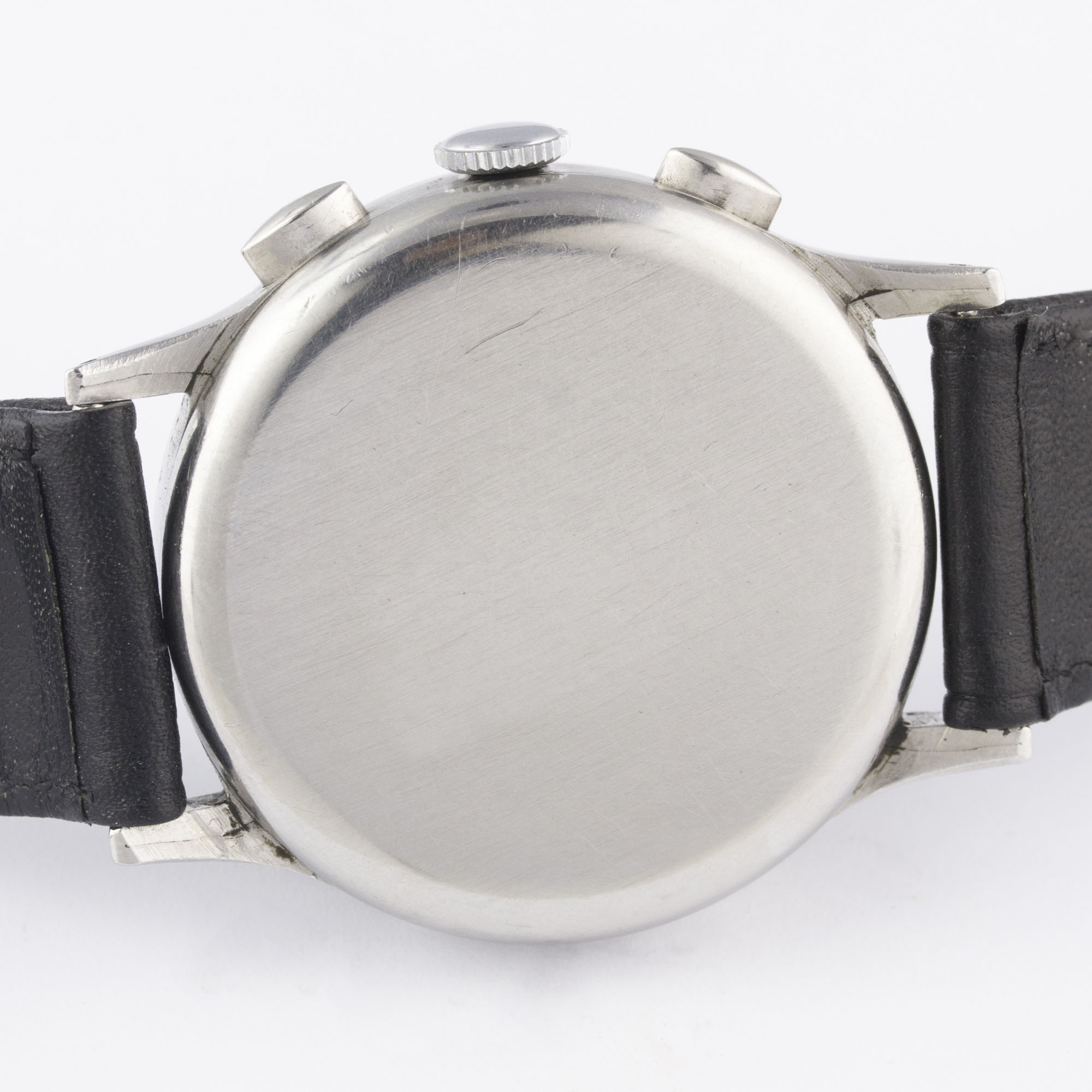 A RARE GENTLEMAN'S LARGE SIZE STAINLESS STEEL DOXA CHRONOGRAPH WRIST WATCH CIRCA 1940s, WITH GLOSS - Image 7 of 11