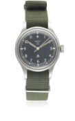 A GENTLEMAN'S STAINLESS STEEL BRITISH MILITARY SMITHS WRIST WATCH DATED 1969 Movement: 17J, manual