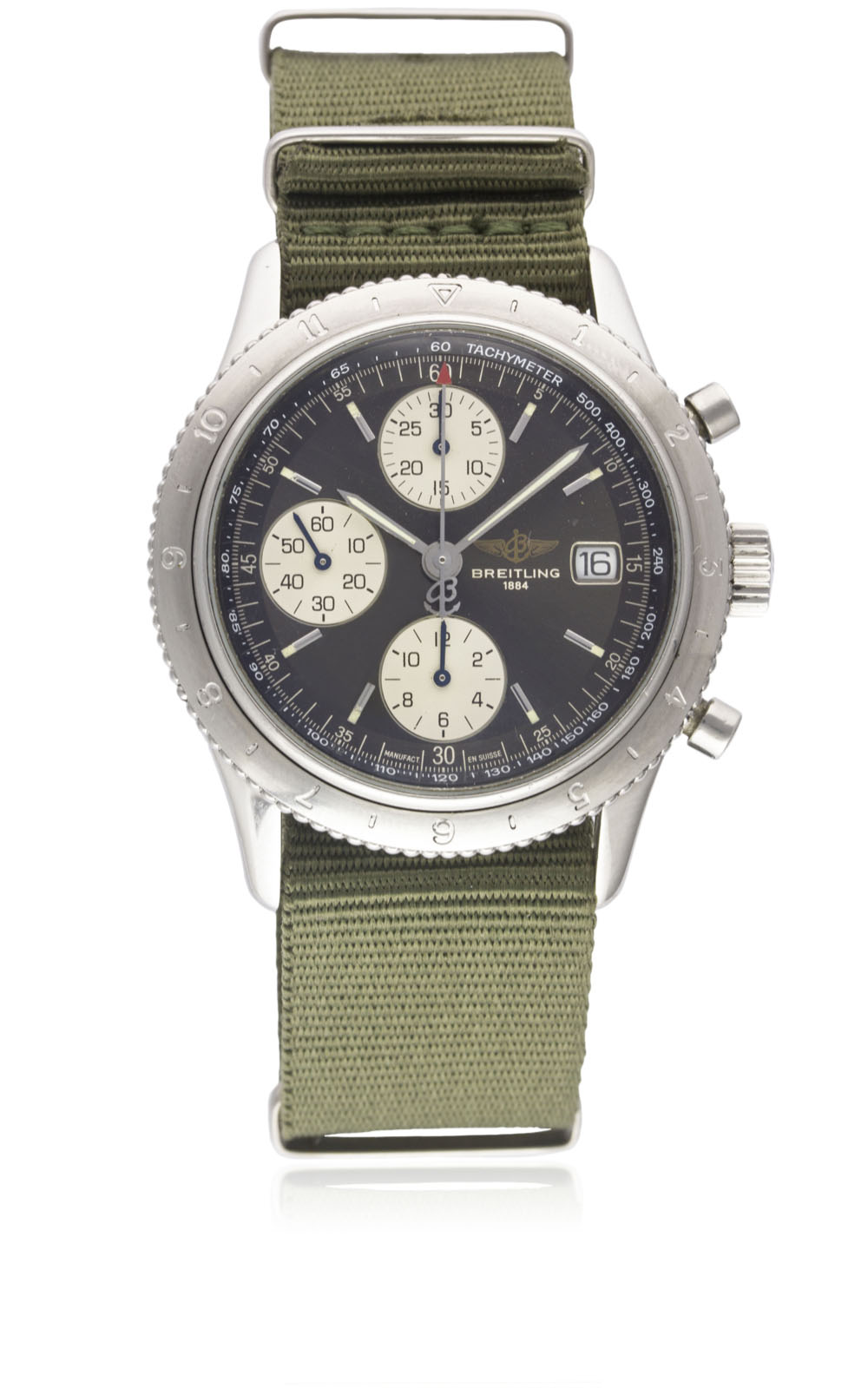 A RARE GENTLEMAN'S STAINLESS STEEL BREITLING NAVITIMER AVI AUTOMATIC CHRONOGRAPH WRIST WATCH CIRCA