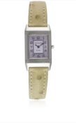 A LADIES STAINLESS STEEL JAEGER LECOULTRE REVERSO WRIST WATCH CIRCA 2000s Movement: Quartz, signed