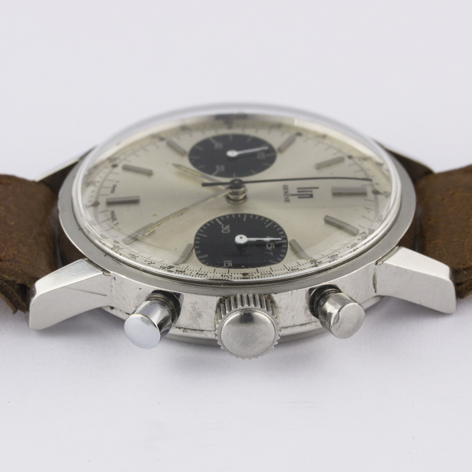 A RARE GENTLEMAN'S STAINLESS STEEL LIP "TOP TIME" CHRONOGRAPH WRIST WATCH CIRCA 1960s, WITH " - Image 7 of 8