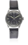 A RARE GENTLEMAN'S STAINLESS STEEL BRITISH MILITARY IWC MARK 10 W.W.W. WRIST WATCH CIRCA 1940s, PART