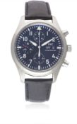 A GENTLEMAN'S STAINLESS STEEL IWC FLIEGERUHR AUTOMATIC CHRONOGRAPH WRIST WATCH DATED 2006, REF.