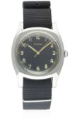 A RARE GENTLEMAN'S STAINLESS STEEL CZECH MILITARY AIR FORCE ETERNA PILOTS WRIST WATCH CIRCA 1940s