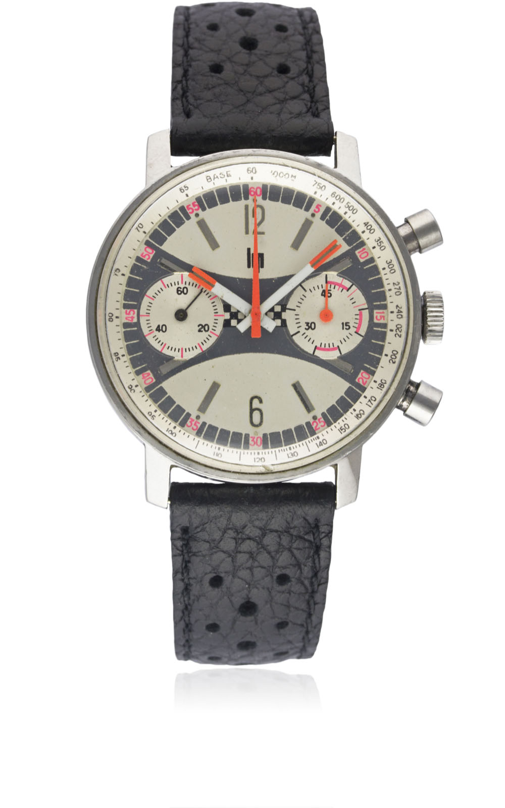 A RARE GENTLEMAN'S LARGE SIZE STAINLESS STEEL LIP CHRONOGRAPH WRIST WATCH CIRCA 1970, WITH " - Image 2 of 11