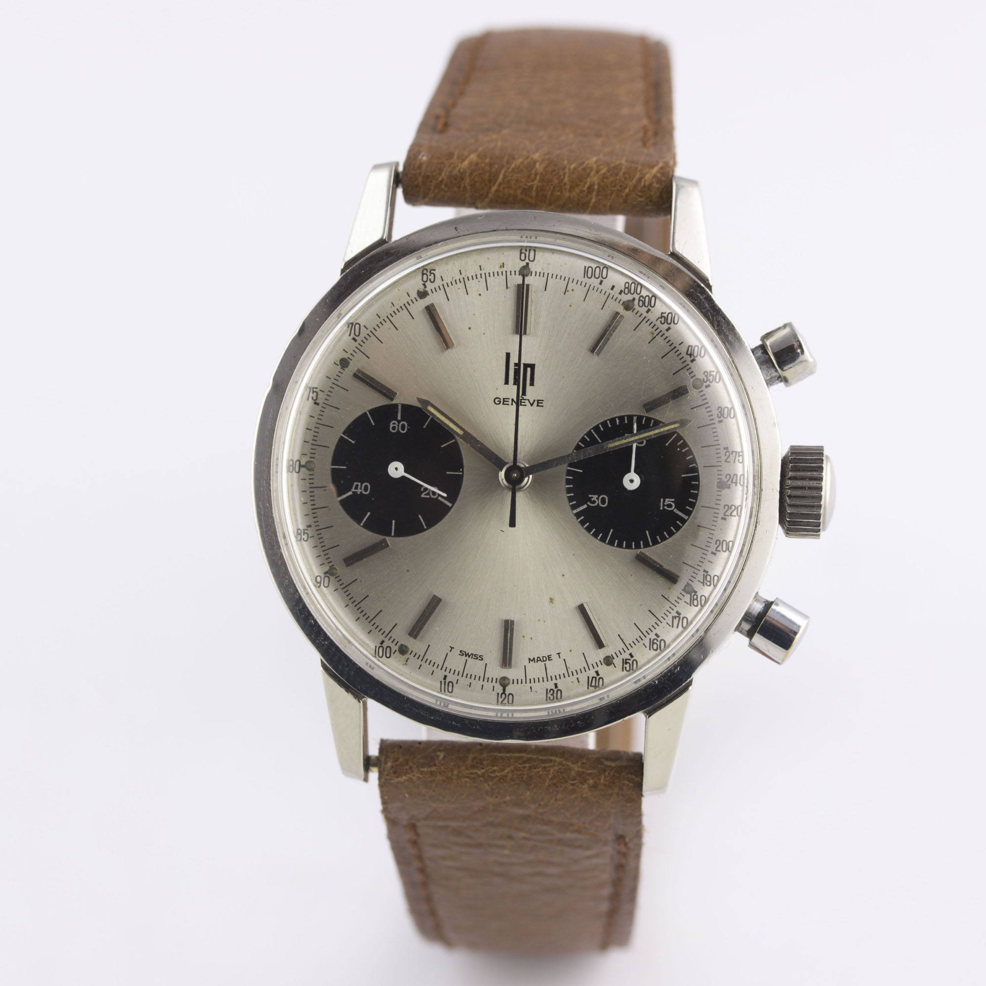 A RARE GENTLEMAN'S STAINLESS STEEL LIP "TOP TIME" CHRONOGRAPH WRIST WATCH CIRCA 1960s, WITH " - Image 2 of 8