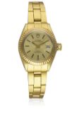 A LADIES GOLD PLATED ROLEX TUDOR PRINCESS OYSTERDATE BRACELET WATCH CIRCA 1977, REF. 9241/13 WITH