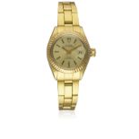 A LADIES GOLD PLATED ROLEX TUDOR PRINCESS OYSTERDATE BRACELET WATCH CIRCA 1977, REF. 9241/13 WITH